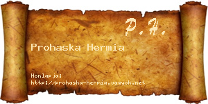 Prohaska Hermia névjegykártya